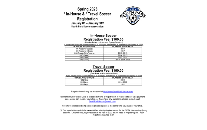 Spring 2023 Registration 