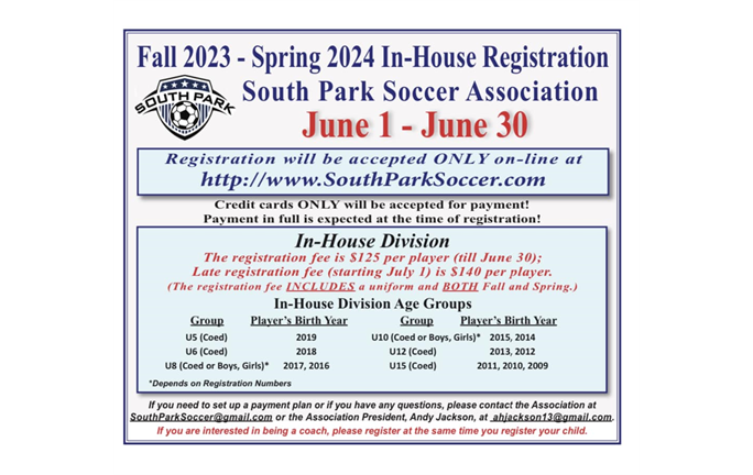 Fall 2023 - Spring 2024 In-House Registration Now Open