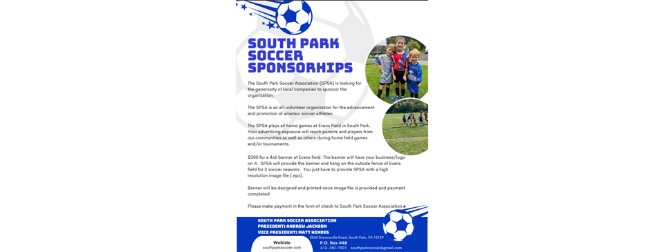 Calling all sponsors!